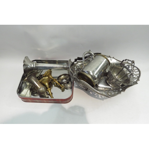 4464 - Mostly silver plate flatware and box containing plated and silver items                 (R) £30