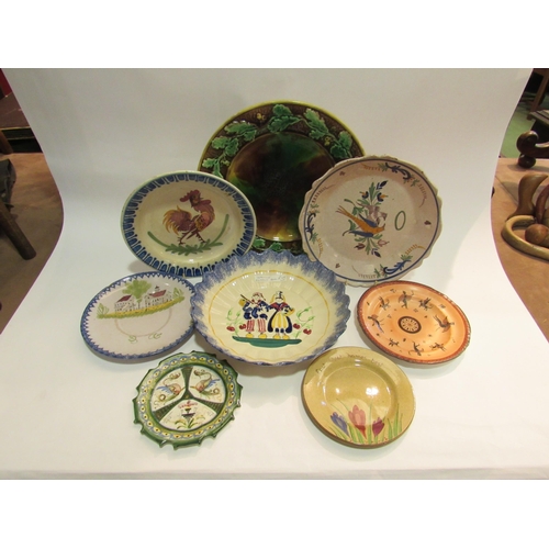 4272 - Victorian Acorn decorated plate, French faience plates and bowl, Copeland Garret Egyptian plate (8)