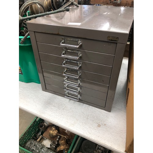 2060A - A metal bank of filing drawers