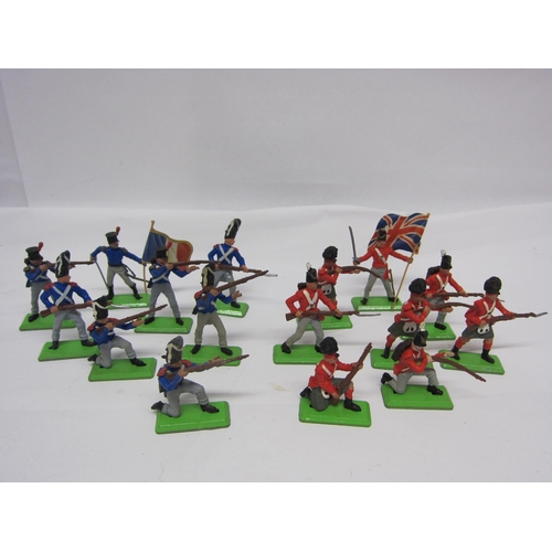 8374 - A collection of Britains Deetail plastic figures including British and French Infantry, cowboys and ... 