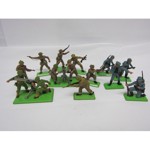 8374 - A collection of Britains Deetail plastic figures including British and French Infantry, cowboys and ... 