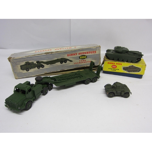 8215 - Two boxed Dinky Toys diecast military vehicles to include 651 Centurion Tank and 660 Tank Transporte... 