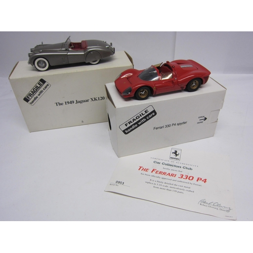 8225 - Two 1:24 scale diecast cars to include Danbury Mint 1949 Jaguar XK120, no certificate, and Jouef Evo... 