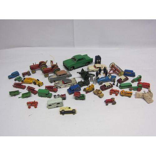 8205 - Assorted playworn diecast vehicles including Dinky, Corgi, Lesney Matchbox Series, Benbros, tinplate... 