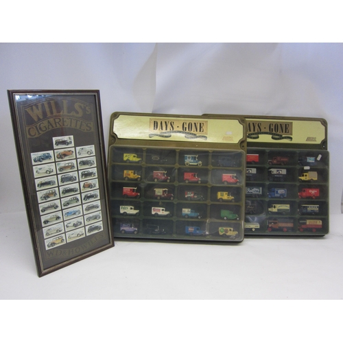 8161 - Two Lledo Days Gone wall mounting shop displays containing a total of forty diecast vehicles, togeth... 