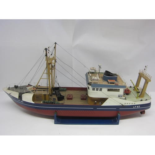 8431 - A wood and fibre glass kit built model beam trawler ship 'St. Martin, LT-62, Lowestoft', finished in... 