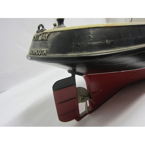 8417 - A kit built wood and fibre glass model ship, 'Portway, Avonmouth', finished in black and red with br... 