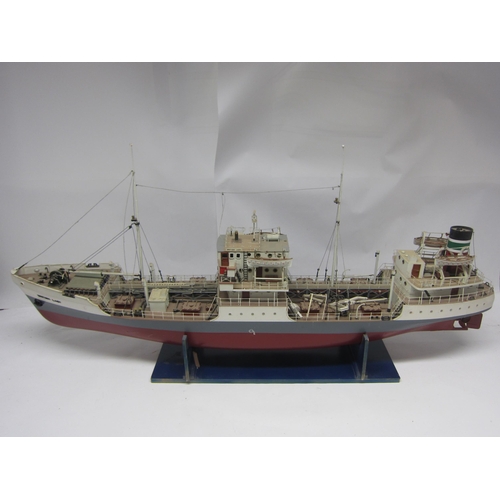 8435 - A kit built wood and fibre glass model ship 'British Lady, London', finished in red, grey and white ... 