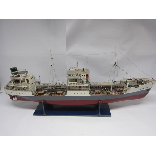 8435 - A kit built wood and fibre glass model ship 'British Lady, London', finished in red, grey and white ... 