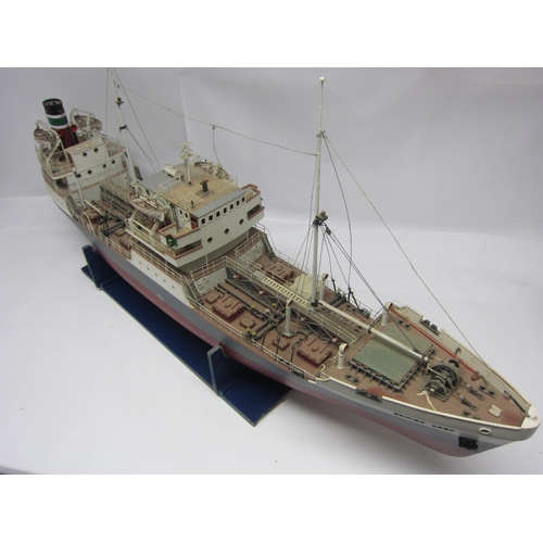 8435 - A kit built wood and fibre glass model ship 'British Lady, London', finished in red, grey and white ... 