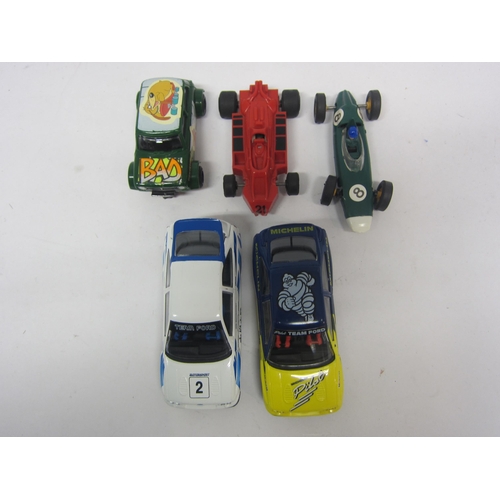 8398 - Three Scalextric slot racing boxes with mixed contents including cars C72 B.R.M, C138 Walter Wolf (d... 