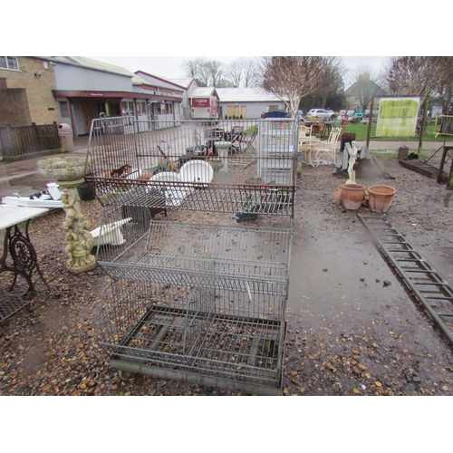 3279 - A three tier galvanised wheeled display unit  (R)  £20  (E)  £20-30