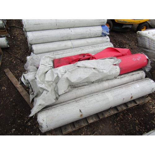 3228 - Seven unused 80m rolls of red plastic sheeting  (R)  £60