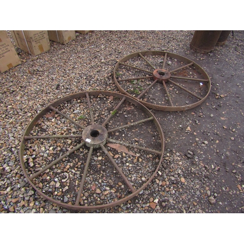 3326 - A pair of iron Massey wheels