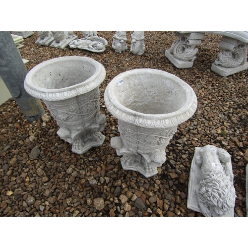 3353 - A pair of composition ornate planters