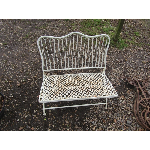 3397 - A metal folding strapwork child's garden seat  (E)  £15-30