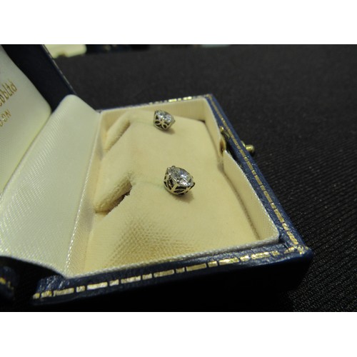 9138 - A pair of diamond stud earrings, 1.50-2ct total approx, 6mm diameter x 4mm deep