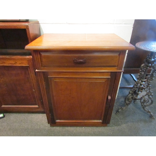 1030 - A circa 1900 walnut cupboard, the single drawer over single door, replacement handles, 84cm tall x 6... 