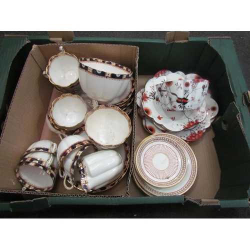 1153 - A box containing mixed teawares including Royal Crown Derby, Royal Albert, mostly early to Mid 20th ... 