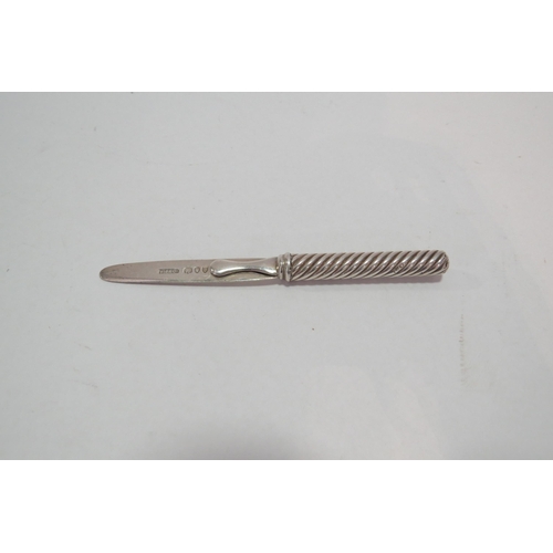 1278 - A Sampson Mordan silver bookmark with twisted design handle, London 1892