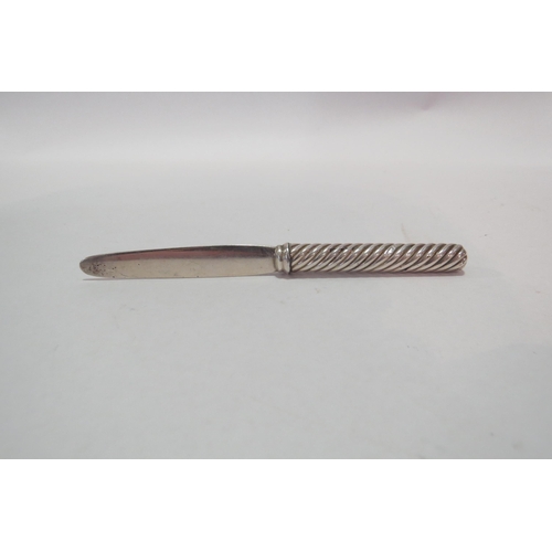 1278 - A Sampson Mordan silver bookmark with twisted design handle, London 1892