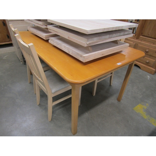 2285 - A modern beech kitchen table 100 x 160cm