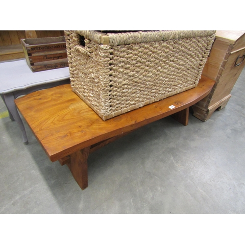 2243 - A single elm plank top coffee table    (R)  £20