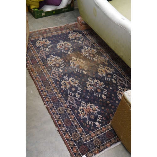 2320 - A blue pattern rug 3' x 5'   (R)  £25