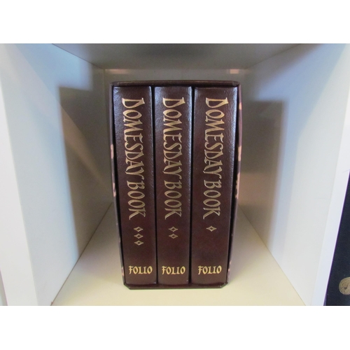 1370 - Folio Society, Domesday Book, A Complete Translation, 2003, 3 volumes, original quarter leather gilt... 