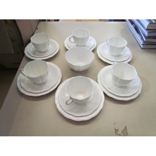 1413 - A Royal Crown Derby white ground six setting tea service  (E)  £10-15