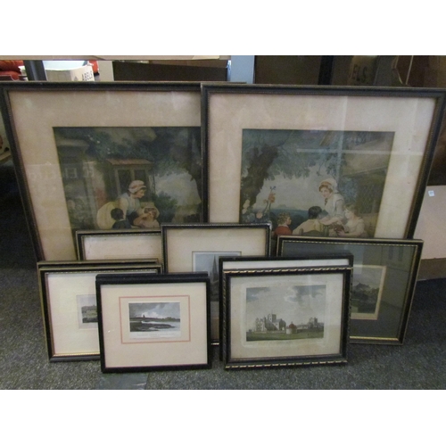 1426 - A quantity of black framed prints and etchings (11)