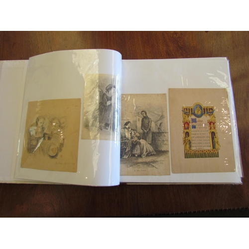 1440 - An album containing approximately thirty eight 19th Century pictures, mainly pencil and ink sketches... 