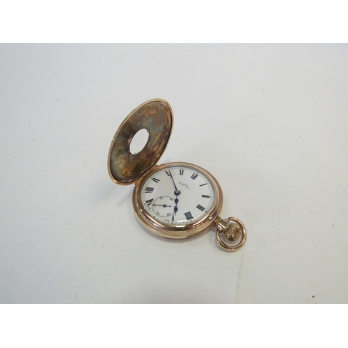 1311 - A gold plated half hunter pocket watch