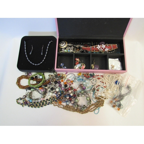 1321 - Two boxes of miscellaneous bijouterie to include French jet single strand necklace, simulated six st... 