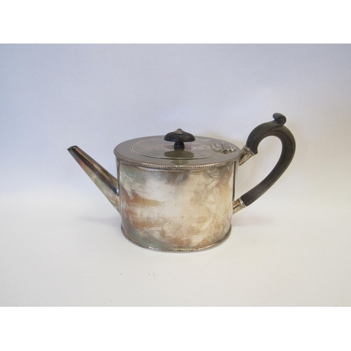 1325 - WITHDRAWN - A Hawksworth, Eyre & Co. silver teapot with ebonised knop and handle, marked Sheffield 1... 