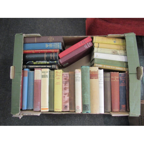 1456 - Two boxes of fiction, literature, modern 1st editions, etc., including James Branch Cabell, Louis Au... 