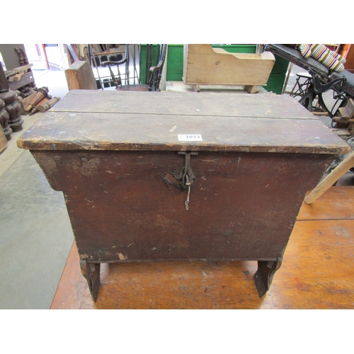 2023 - A 19th Century painted pine box stool