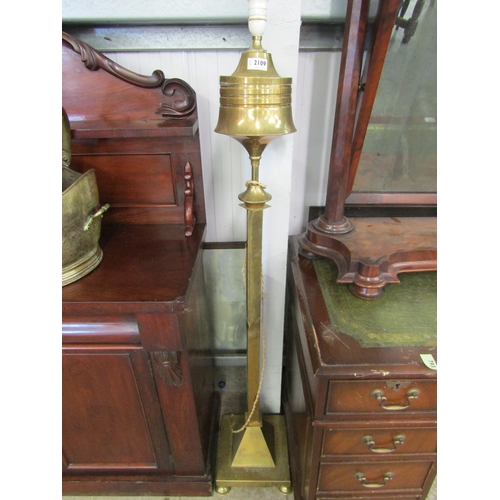 2109 - A brass telescopic standard lamp