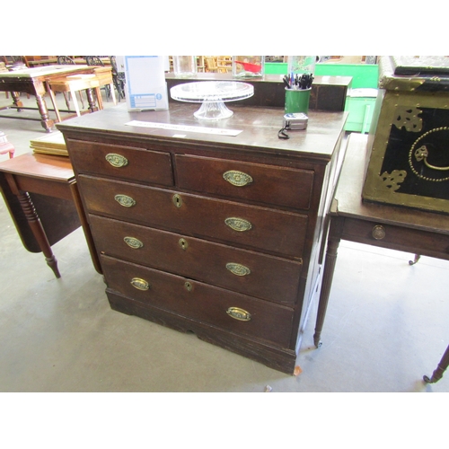 2195 - A Georgian oak split two over three chest of drawers