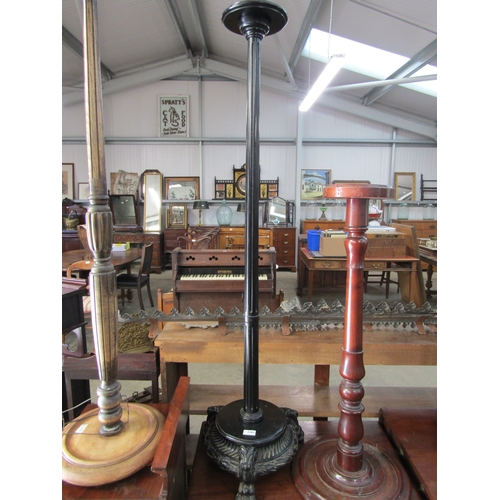 2202 - A Victorian ebonized jardinere stand and snooker cue stand, missing clips