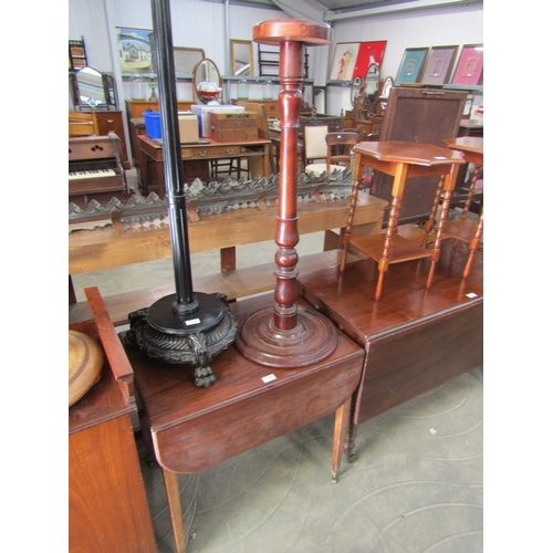 2203 - A Georgian mahogany Pembroke table on square cup roller castors   (E)  £20-30