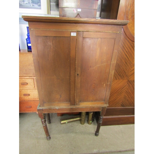 2215 - A Victorian ash two door cupboard on mahogany stand   (R) £30