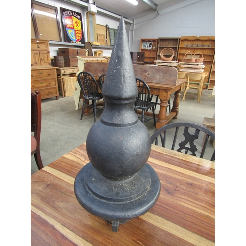 2234 - A pair of cast iron finials from a railway signal box