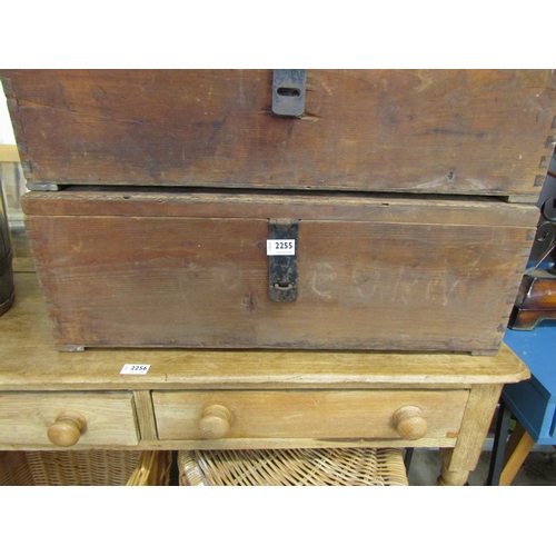 2255 - A pine tool box stamped GRV1 1942