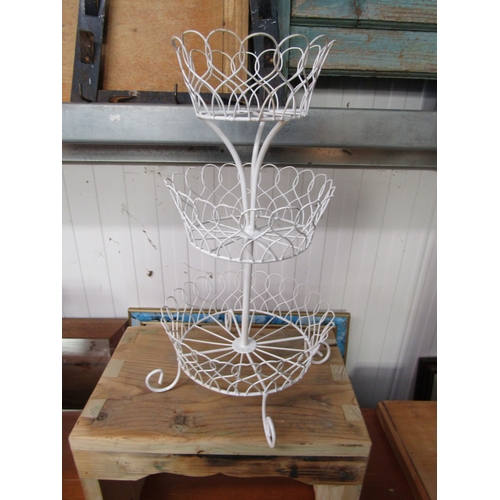 2269 - A wire three tier fruit stand