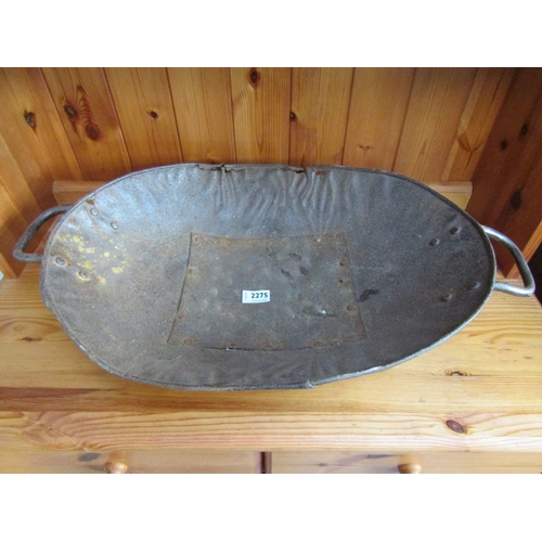 2275 - A rustic metal twin handle tray