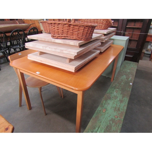 2285 - A modern beech kitchen table 100 x 160cm