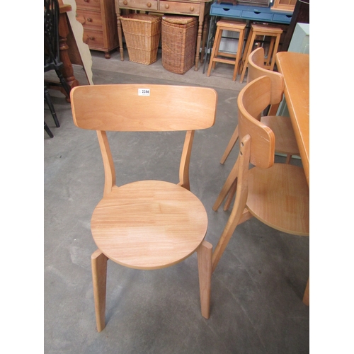 2286 - A set of three plywood chairs a/f