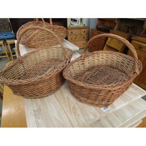 2287 - Two wicker flower picking baskets