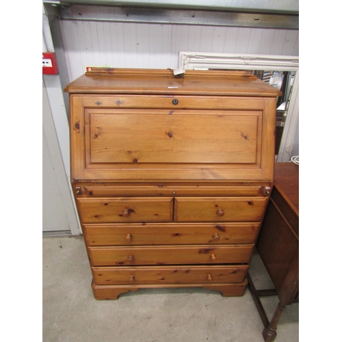 2329 - A pine Ducal bureau with fitted interior